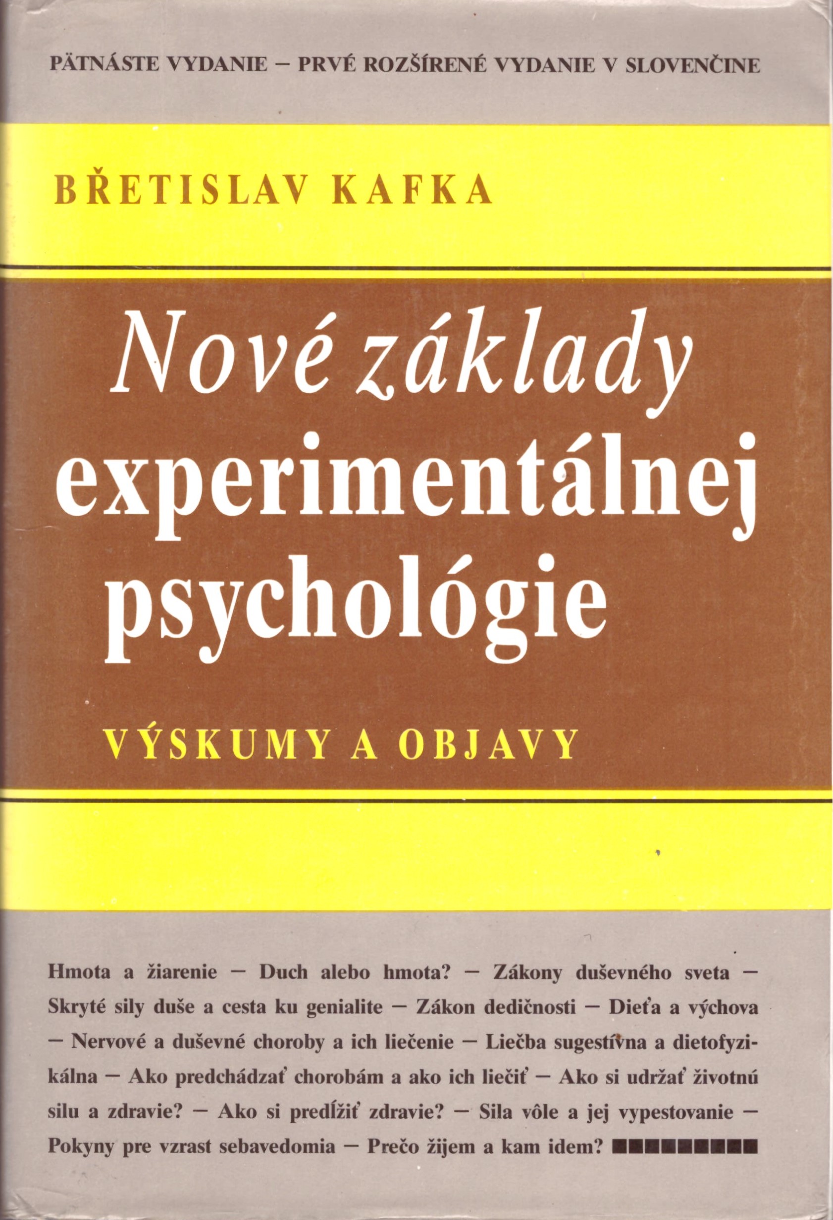 Břetislav Kafka: Nové základ experimentálnej psychológie 